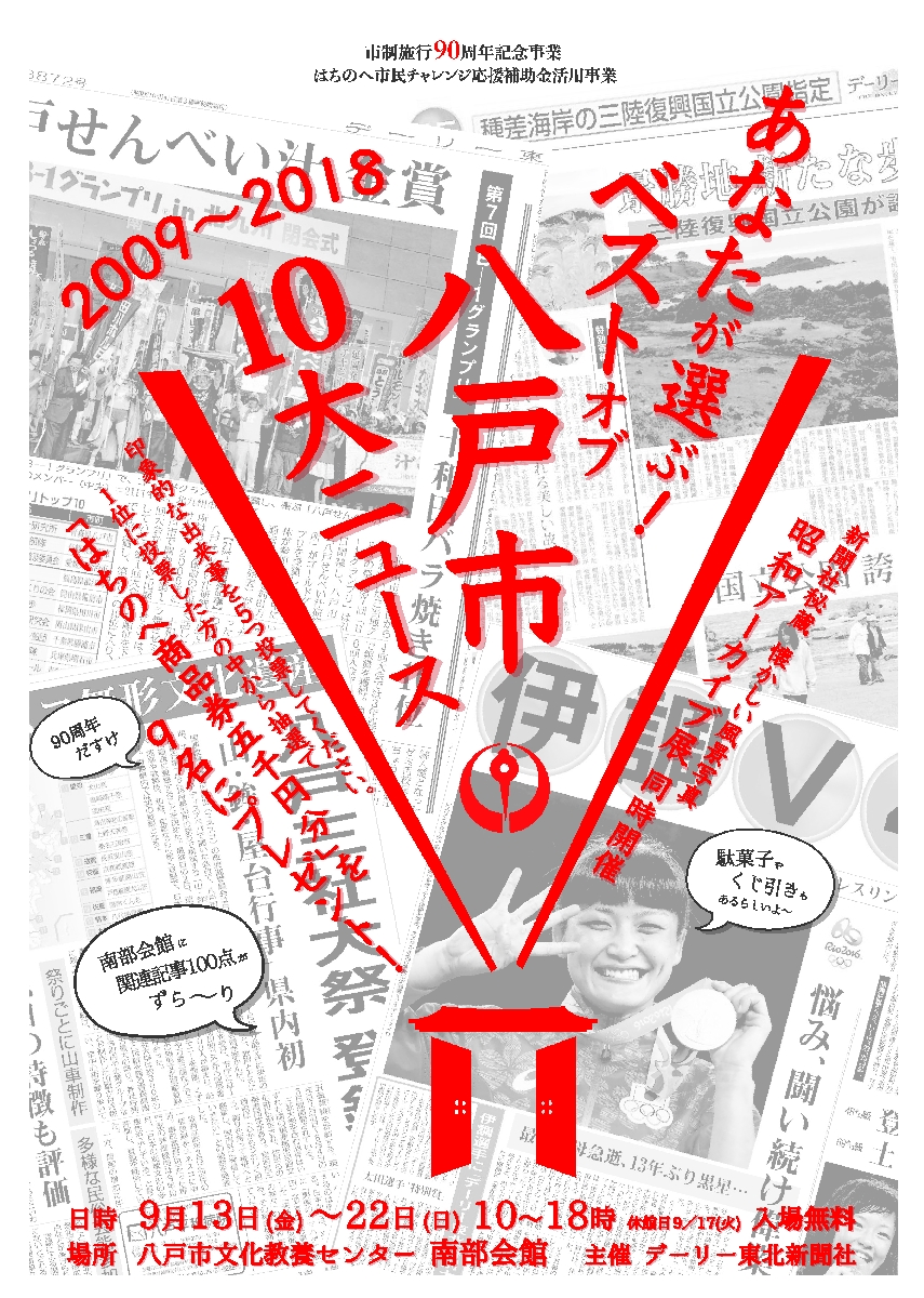 「あなたが選ぶ!ベストオブ八戸市10大ニュース」のポスター