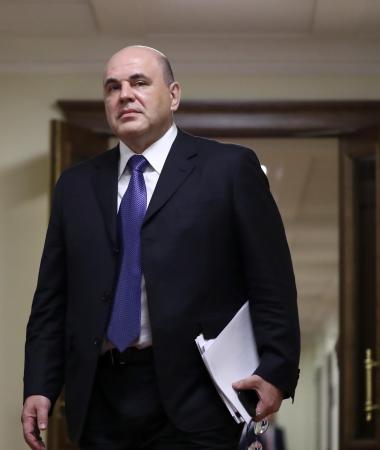 首相に指名されたミハイル・ミシュスチン連邦税務局長官=16日、ロシア・モスクワ(タス=共同)