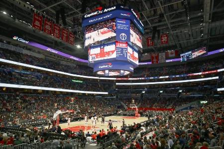 NBAでロケッツを相手に行われたウィザーズの本拠地開幕戦=2019年10月、ワシントン